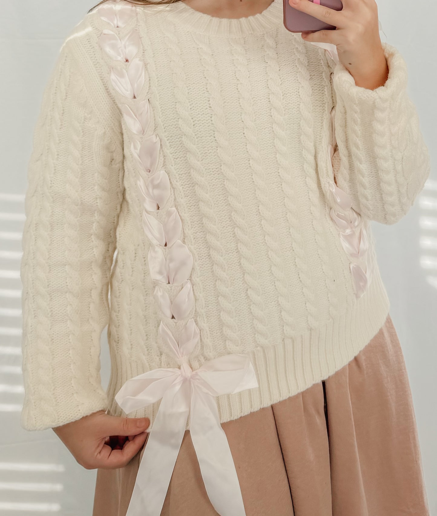 Pretty & Pink Bow Sweater
