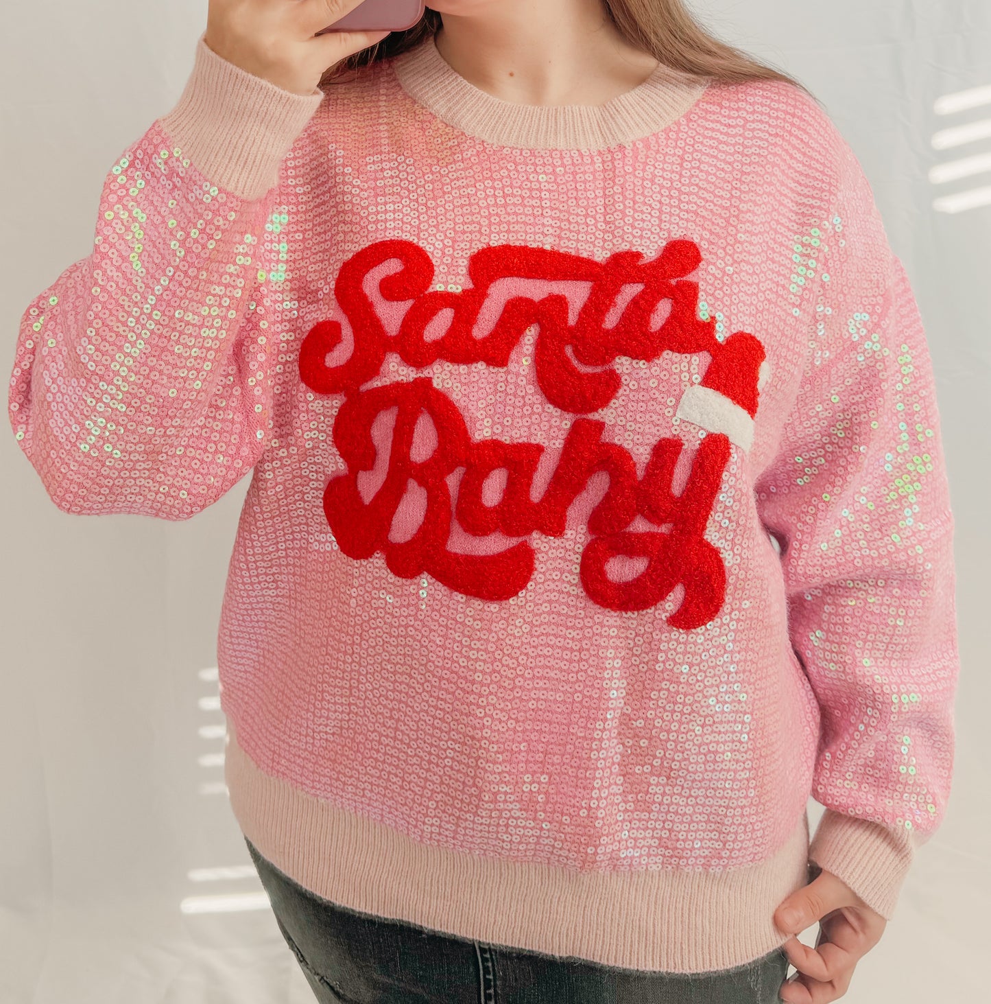 Sparkly Santa Baby Sweater
