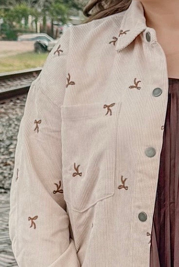 Bows & Buttons Corduroy Shacket