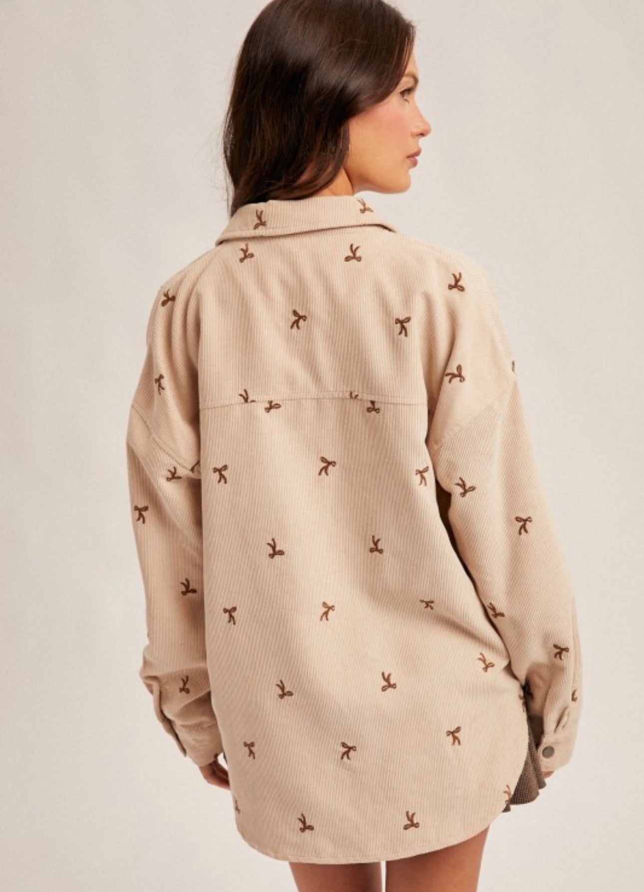 Bows & Buttons Corduroy Shacket