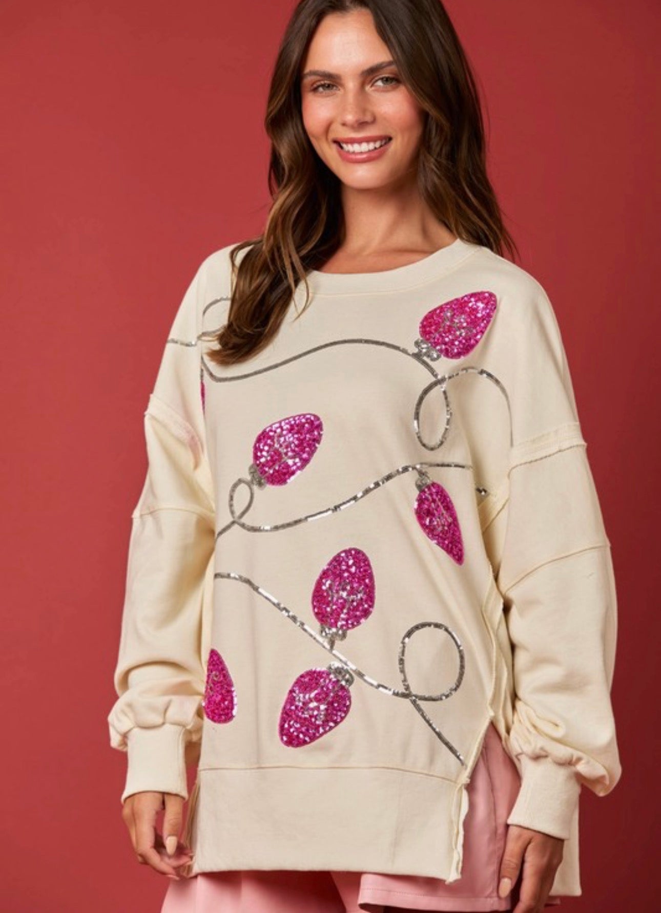 ‘Pinkmas’ Lights Pullover
