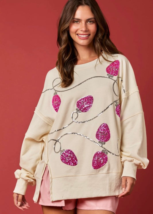‘Pinkmas’ Lights Pullover
