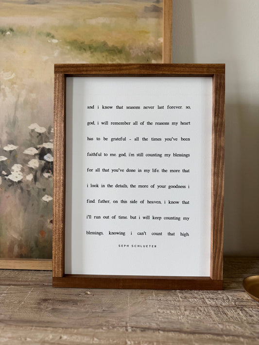 Counting My Blessings Sign